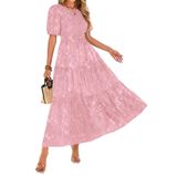 Vestido Feminino Kirundo, Floral De Verão, Midi A Line, Avental Em Camadas