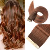 Fita Adesiva Em Extensões De Cabelo Ynsnr 40 Cm 20 Unidades Balayage Brown