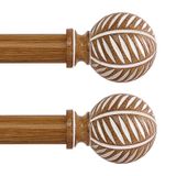 Varão De Cortina Htzon Wood 45-150cm Boho Imitation Wood Grain