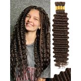 Cabelo Trançado Humano Kulymuwig Castanho Chocolate 20cm 100g X4
