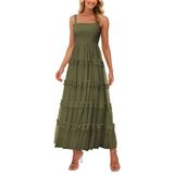 Vestido Feminino Prettygarden De Verão Sem Mangas A-line Maxi