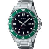 Relógio Casio Masculino Ref:mdv-107d-3avdf Duro Diver Prateado