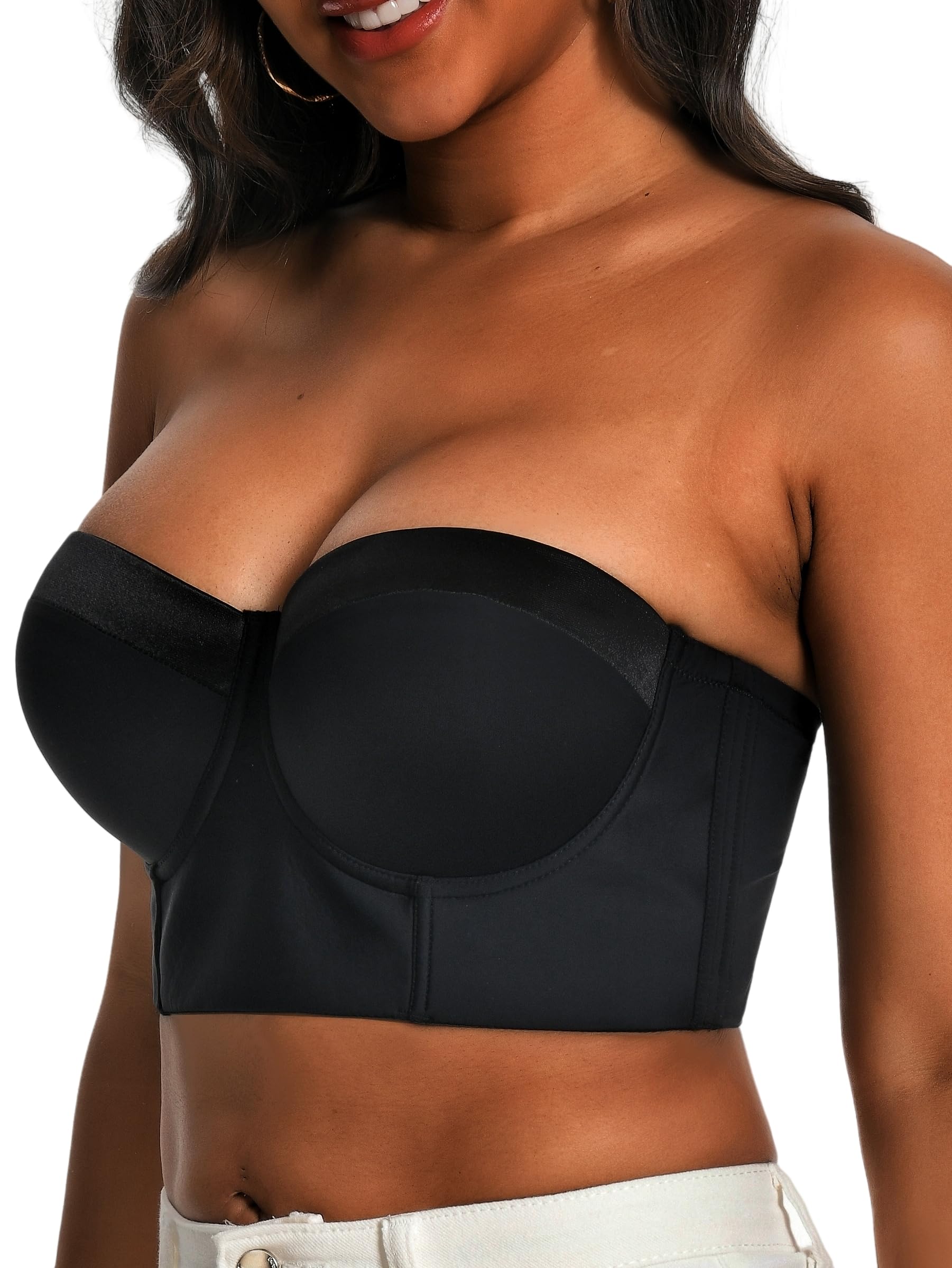 Sutiã Sem Alças Dvpol Longline Black 34g