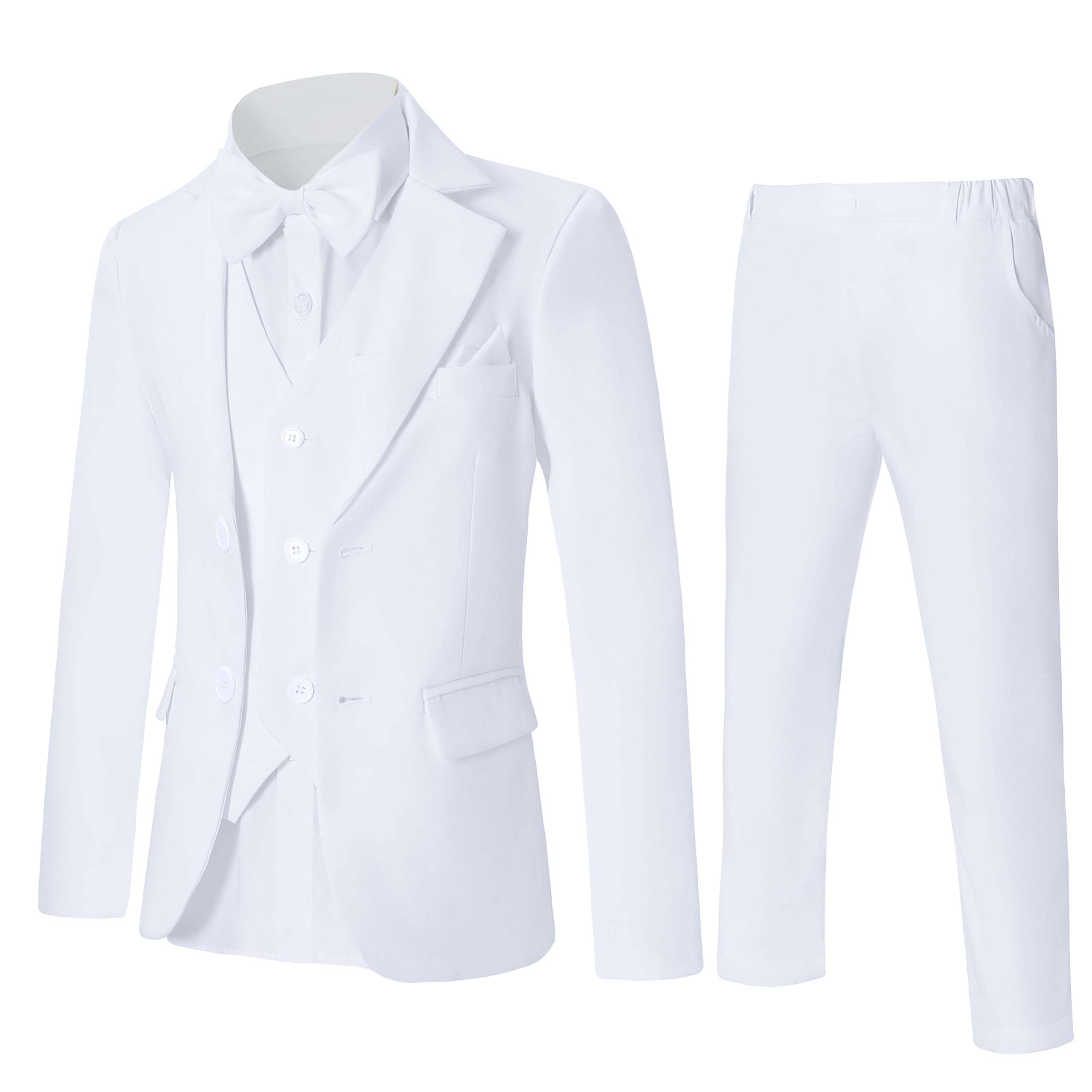 Suit Disaur White Boy Slim Fit De 8 A 9 Anos E 6 Peças