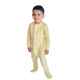 Macacão Magnético Amarelo Com Girafa Lateral Branca - 12 Meses
