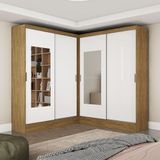 Closet Casal Duplo Belém 4 Portas Com Espelho 4 Gavetas Carioca Móveis