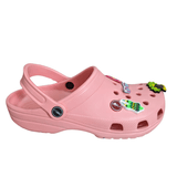Babuche Chinelo Feminino Rosa Com Pingentes Eva Decorativos