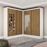 Closet Casal Duplo Belém 4 Portas Com Espelho 4 Gavetas Carioca Móveis