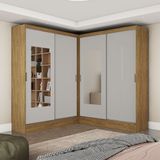 Closet Casal Duplo Belém 4 Portas Com Espelho 4 Gavetas Carioca Móveis