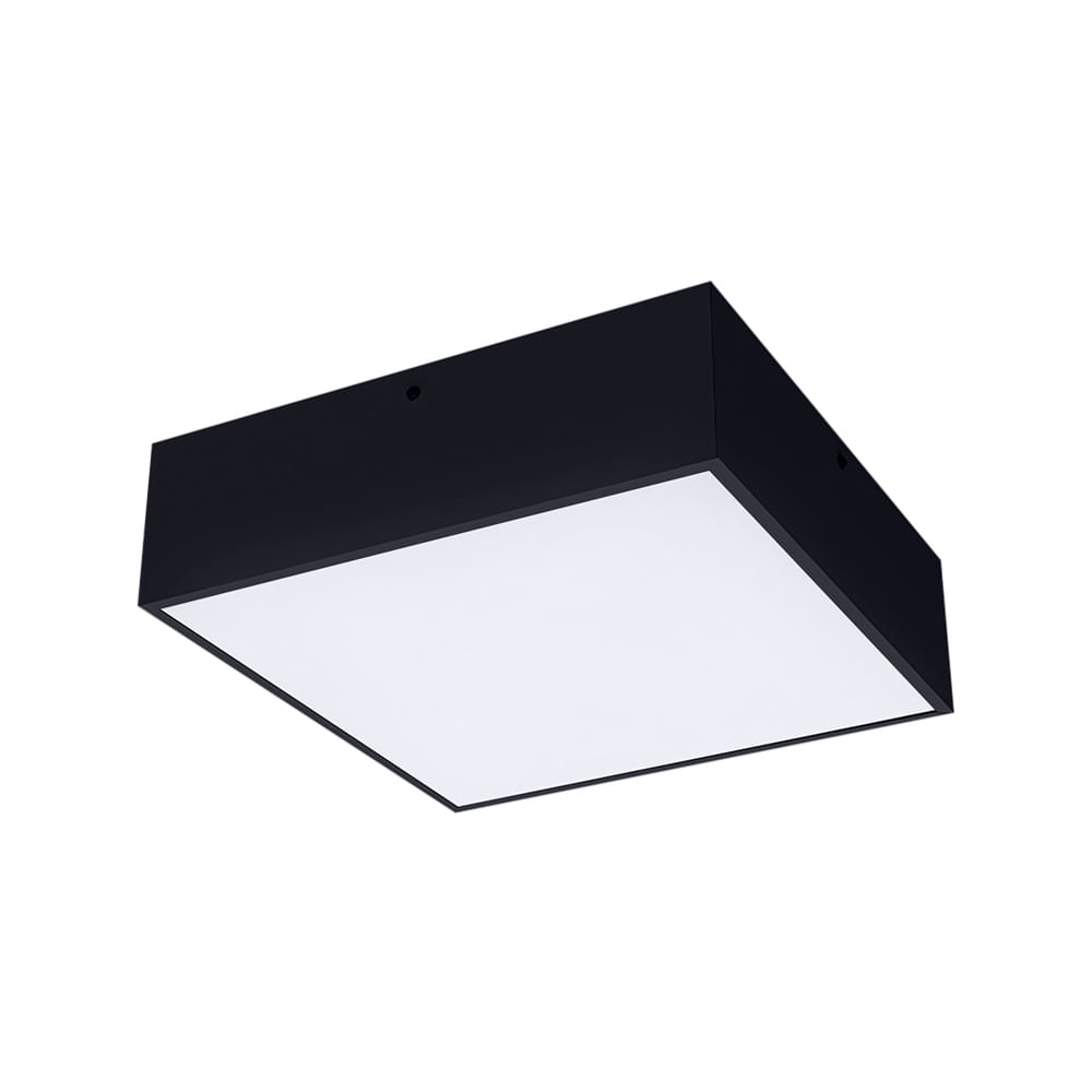 Plafon Taschibra Quadra E27 Bivolt Preto 02080058-18