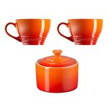 Kit Le Creuset Açucareiro E 2 Canecas Bistrô 400 Ml