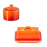 Kit Le Creuset Manteigueira Estilo Europeu 17,5cm E Açucareiro 300ml