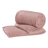 Cobertor Manta Moscou Casal Queen 2,40m X 2,20m Dupla Face Macio Premium - Rosê
