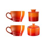 Kit Le Creuset Açucareiro Pote De Manteiga 2 Canecas Bistrô 400ml