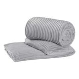 Cobertor Manta Moscou Casal Queen 2,40m X 2,20m Dupla Face Macio Premium - Cinza