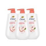 Sabonete Líquido Dove Rebalance White Peach &amp; Rice Milk 24 Horas, Pacote Com 3 Unidades