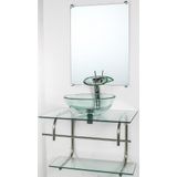 Gabinete De Vidro Banheiro Inox 60cm Cuba Redonda Incolor