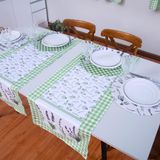 Caminho De Mesa Tropical Estampado 2 Peças 1,25m X 43cm Microfibra - Lavanda