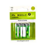 Cartela De Pilhas Alcalina Aaa 8 Unidades Fk-aaak8 Flexgold