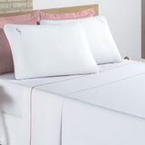 Jogo De Cama Lençol Joana Casal Queen Tecido Algodão 200 Fios 04 Peças - Branco
