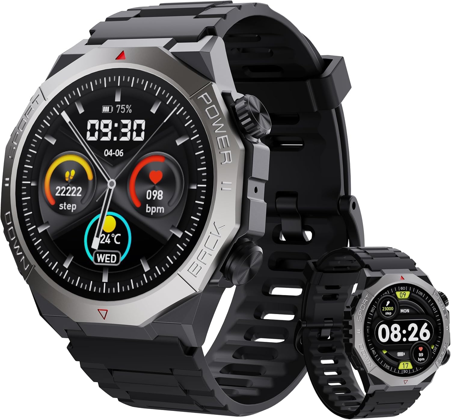 Smartwatch Cillso Military S10 1,39" Com Frequência Cardíaca Ip68 Android Ios