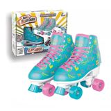 Patins Roller Skate Ajustável 35-38 Azul Rl-07a - Fenix