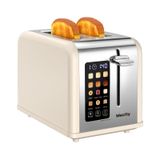 Tela Sensível Ao Toque Toaster Mecity 2 Slice, Slot De 1,5 Cm De Largura, 825 W, Creme