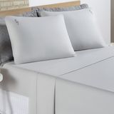Jogo De Cama Lençol Joana Casal Queen Tecido Algodão 200 Fios 04 Peças - Cinza