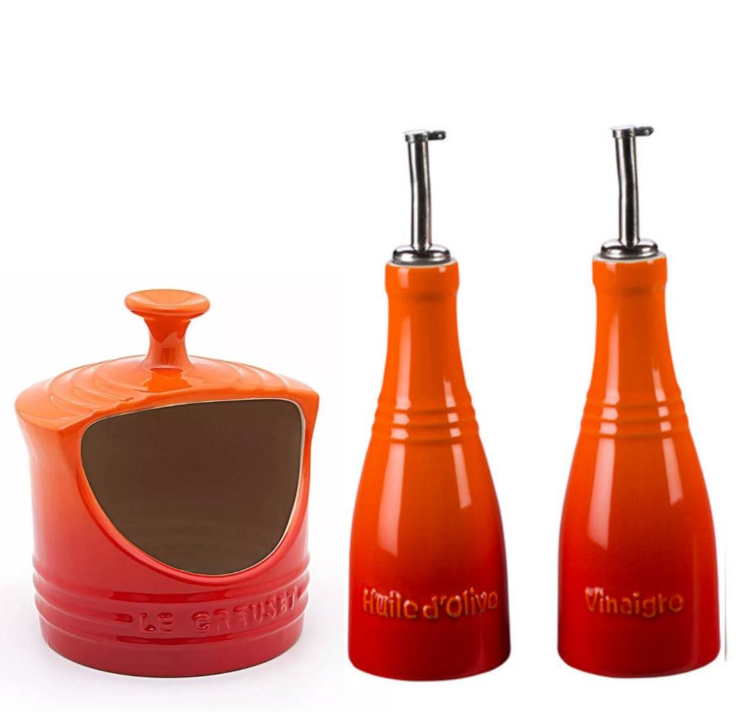 Conjunto Galheteiros E Porta Sal Le Creuset