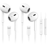 Fones De Ouvido Gaxiwilo Fones De Ouvido Com Fio Com Microfone E Controle De Volume, Pacote Com 2