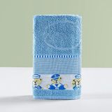 Toalha Infantil Happy World 1,15m X 75cm Tecido 100% Algodão Macio - Urso Marinheiro Azul