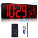 Relógio De Parede Digital Cymhchl 17.2" Bluetooth Auto Time Sync