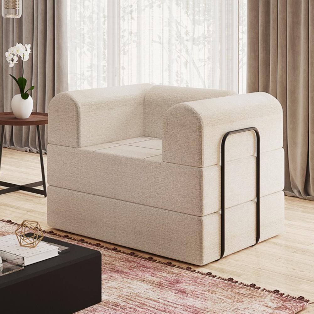 Poltrona Solteiro D-plus 90 Cm Monaco - Linho Bege