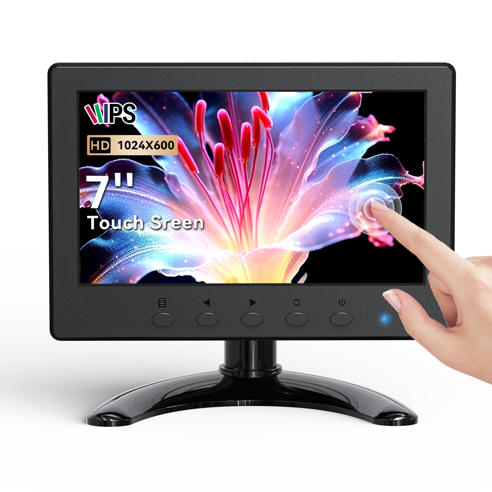 Monitor De Tela Sensível Ao Toque Eyoyo Em07cm 7 Polegadas 1024x600 Ips