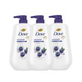 Sabonete Líquido Dove Unwind Blueberry &amp; Moon Milk 24 Horas 3x300ml