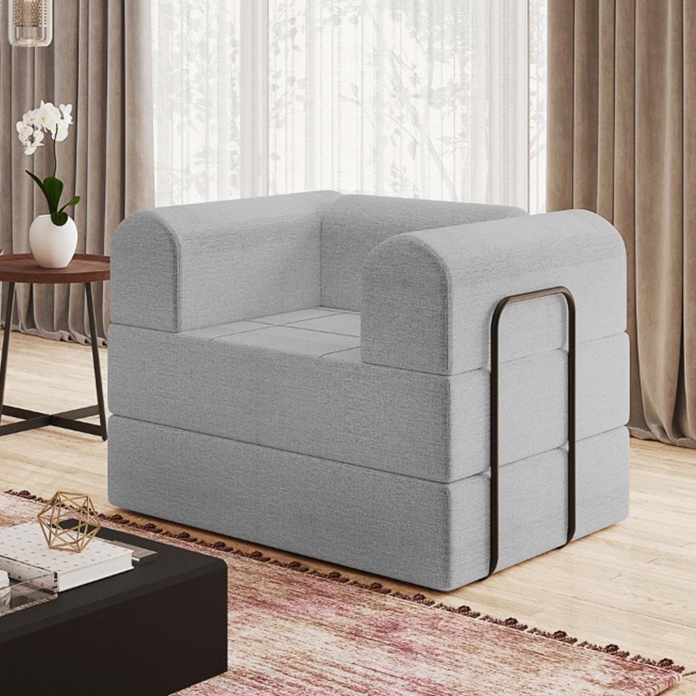 Poltrona Solteiro D-plus 90 Cm Monaco - Linho Cinza