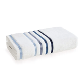 Toalha De Rosto Karsten Fio Penteado Lumina 48 X 80cm Branco Com Barra Degradê Azul