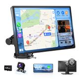 Estéreo De Carro Veralady, Tela Sensível Ao Toque De 9 Polegadas Com Câmera De Painel 4k E Gps
