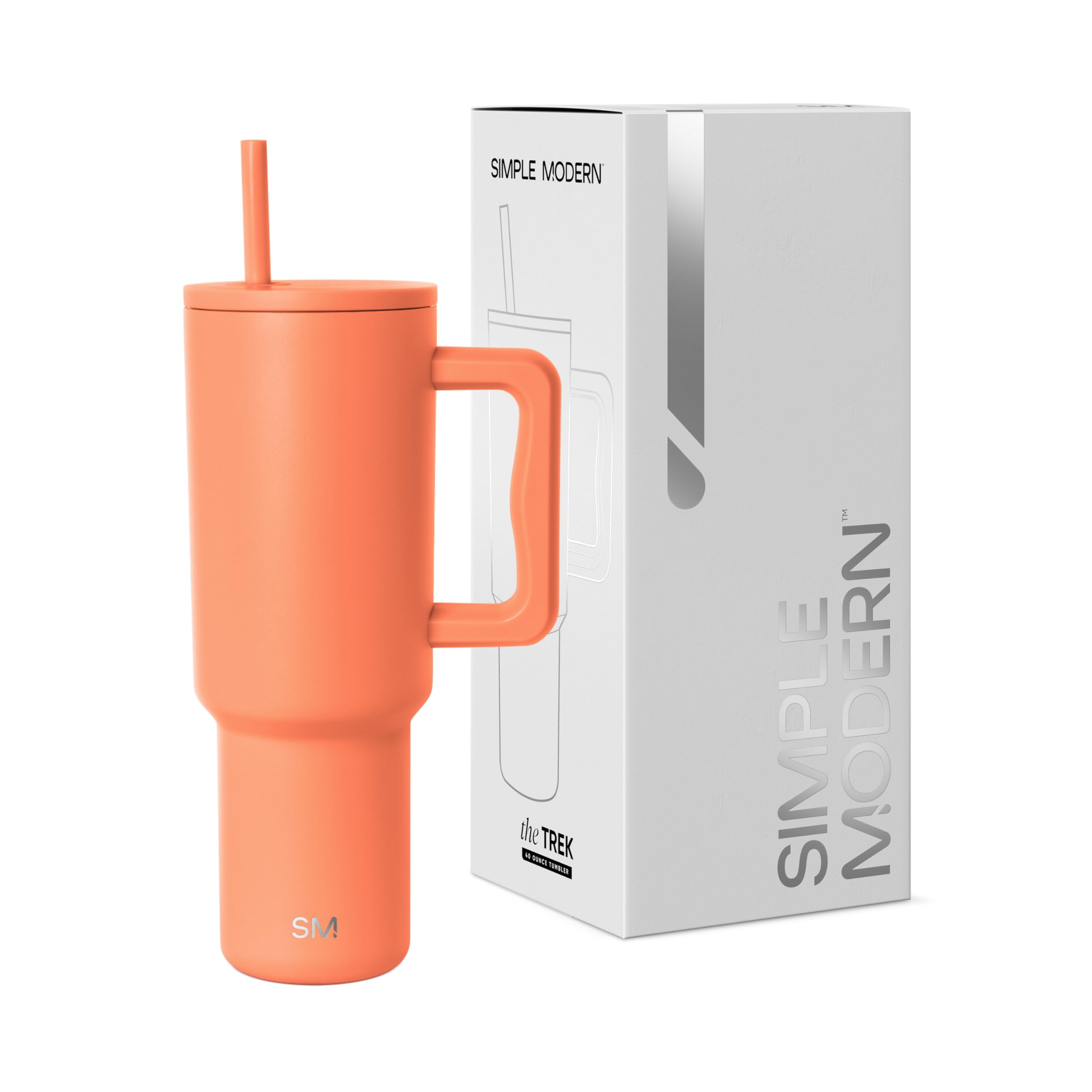 Copo Simple Modern Trek De 1,2 L Com Alça E Tampa De Palha