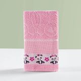 Toalha Infantil Happy World 1,15m X 75cm Tecido 100% Algodão Macio - Panda Rosa