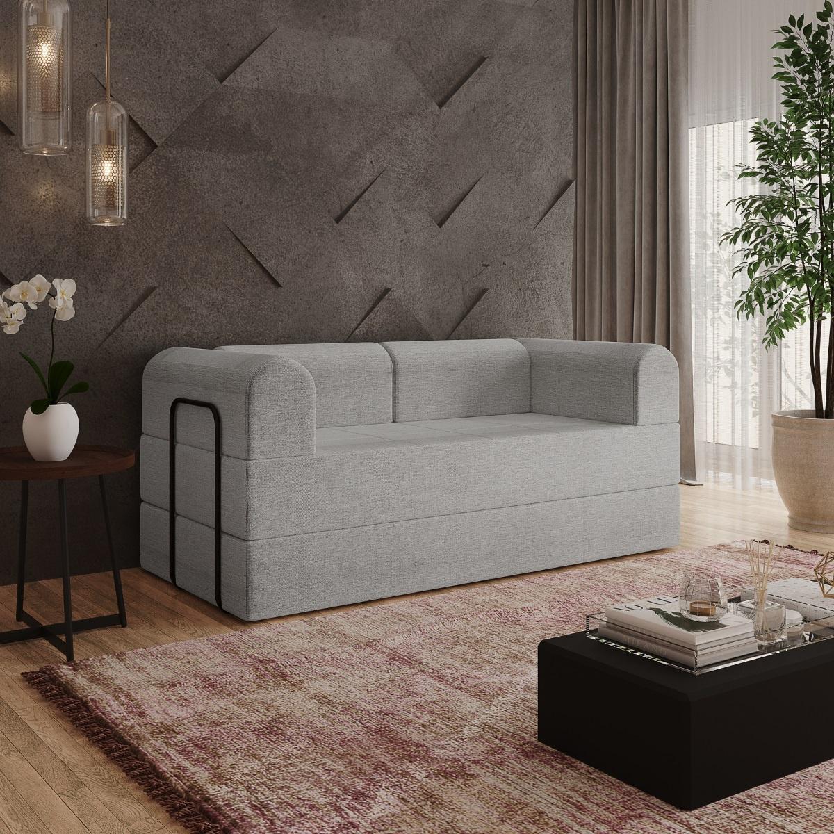 Sofá 2 Lugares Estofado D-plus 160 Cm Monaco - Linho Cinza