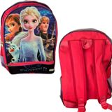 Mochila Escolar Pincesas Frozen 3 Zíperes Lilás E Rosa