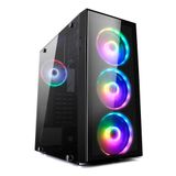 Gabinete Gamer Rainbow Preto 3 Fans Rgb -brx