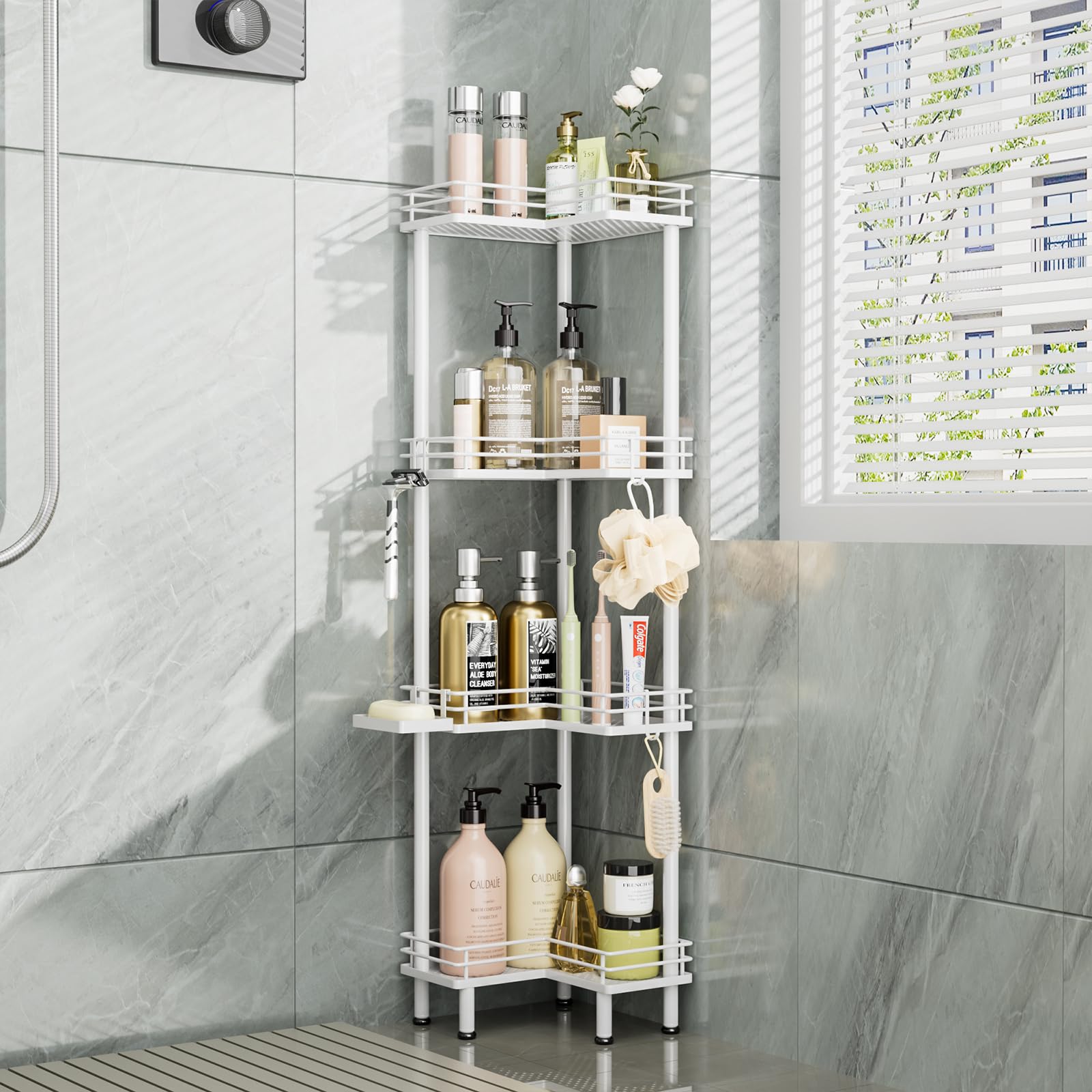 Corner Shower Caddy Standing Consumest Em Aço Inoxidável