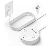 Faixa De Alimentação Yozisital De 2 Pinos A 3 Pinos 6 Tomadas 4 Usb De 15 Pés