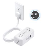 Power Strip Trond, Plugue Plano Giratório De 360°, 4 Tomadas Usb E 4