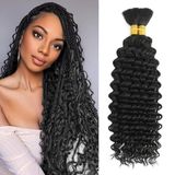 Cabelo Trançado Humano Ricrof Deep Wave 20 Polegadas 110 G, 2 Pacotes