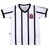 Camisa Corinthians Infantil Juvenil Listrada Oficial Revedor - Branco - 12