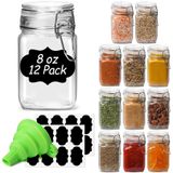 Conjunto De Potes De Vidro Comsaf 240 Ml Com Tampa Hermética, 12 Unidades Para Cozinha