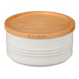 Pote Le Creuset Em Cerâmica Com Tampa De Madeira 420ml Branco 91044402010000
